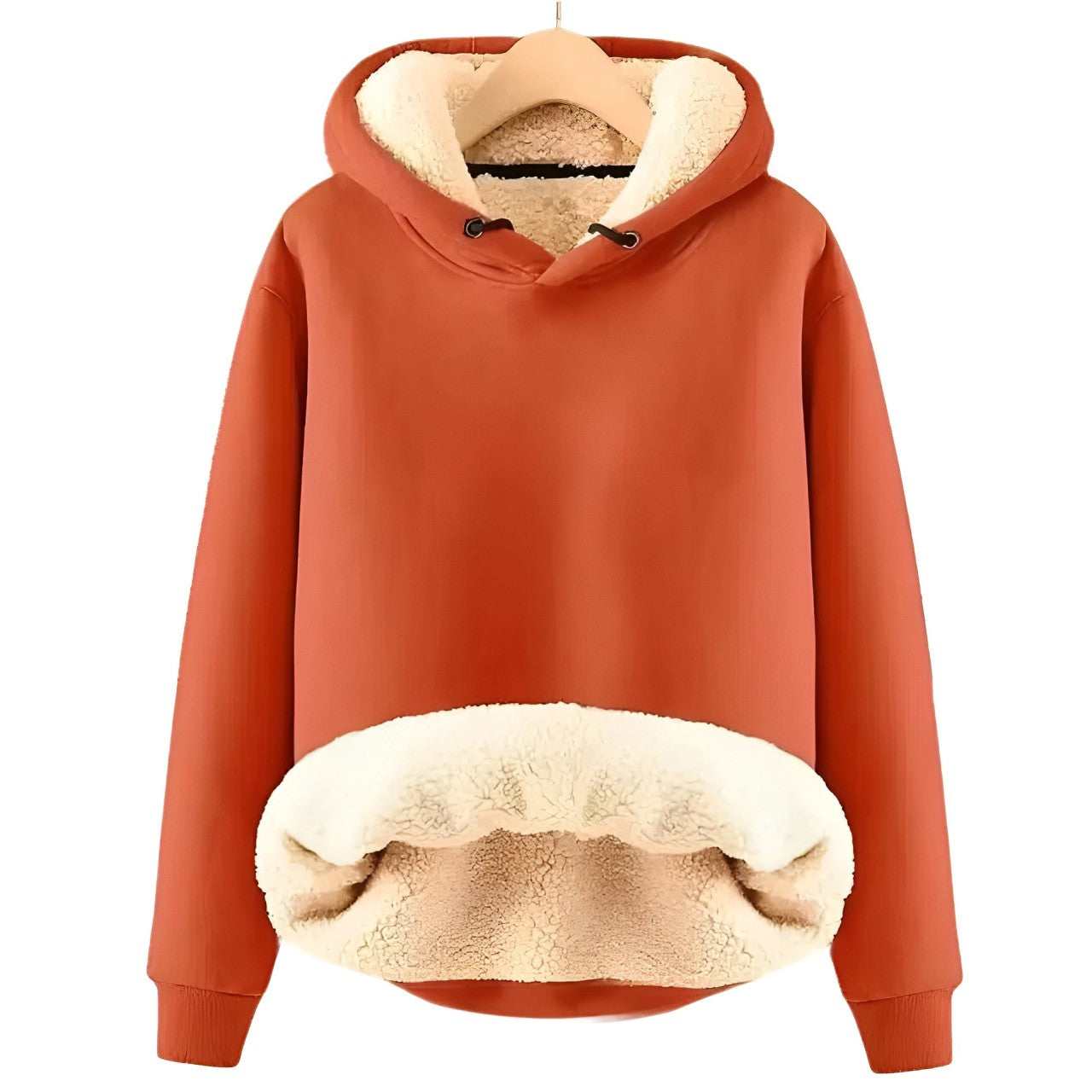 Fluffy sherpa fleece jacket with hood