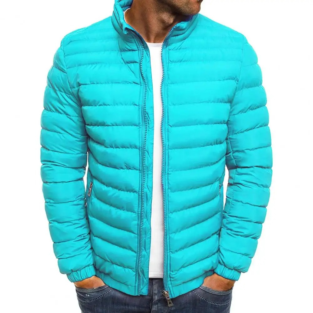 Men's jacket with stand-up collar and front zip