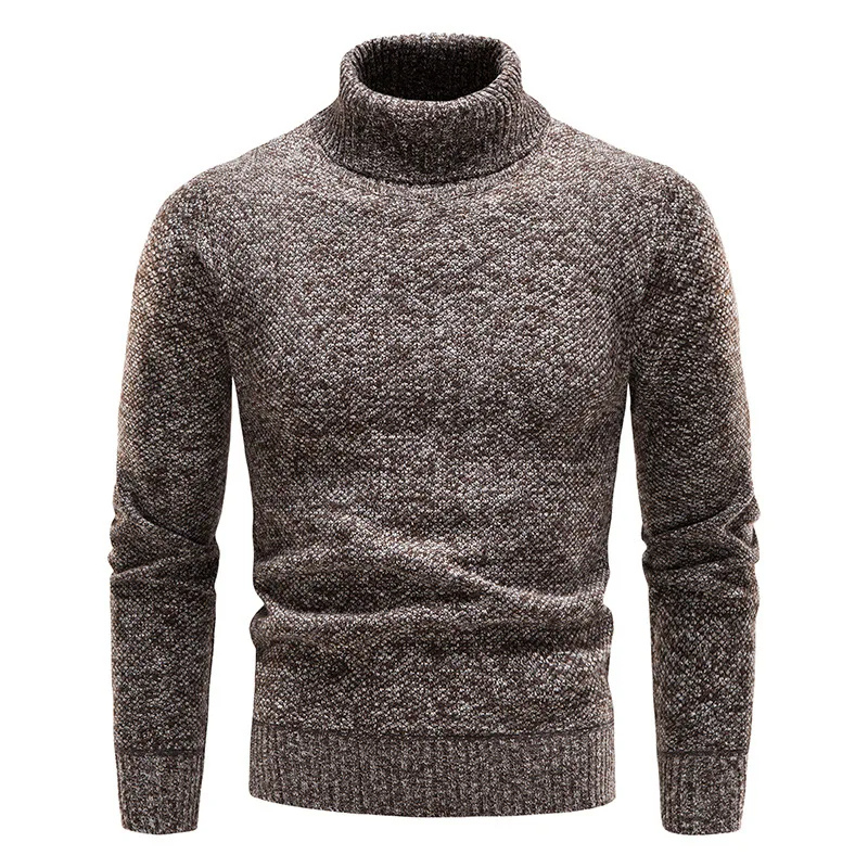 Warm turtleneck jumper with melange effect