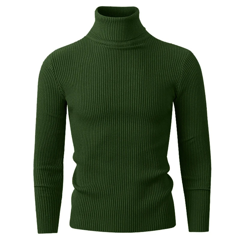 Stylish turtleneck jumper with ribbed structure