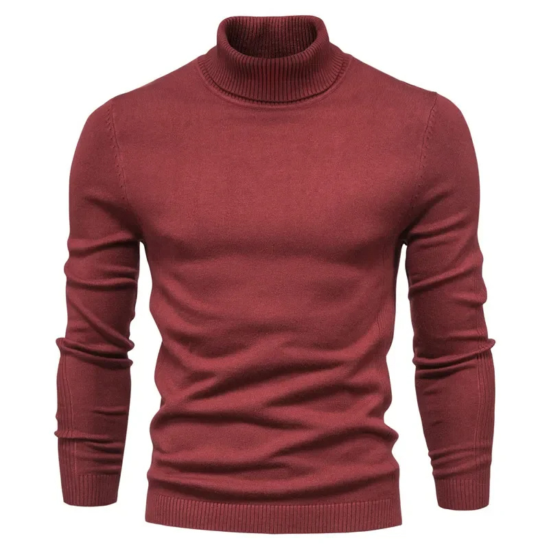 Slim fit knitted jumper turtleneck jumper men