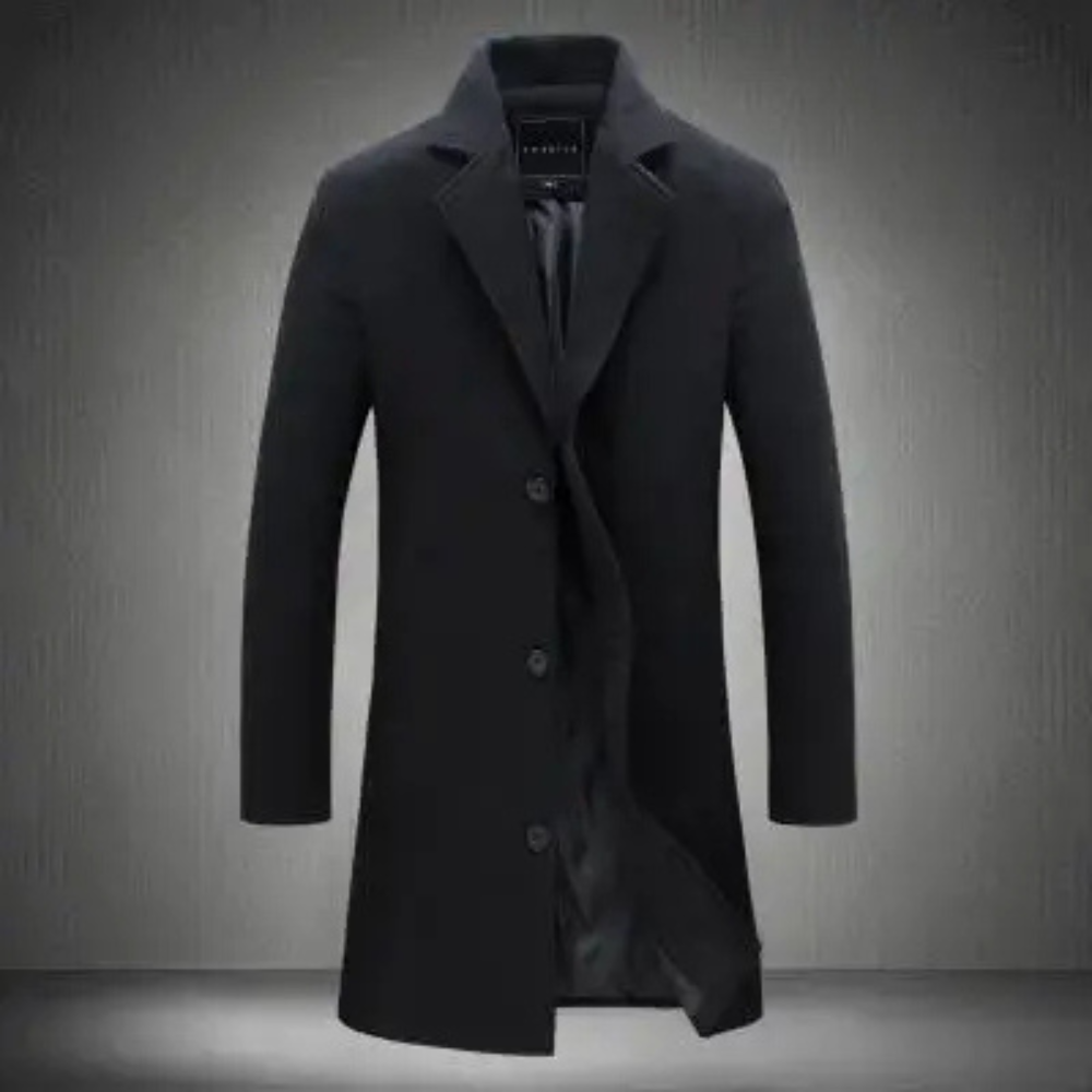 Classic wool coat with slim-fit cut