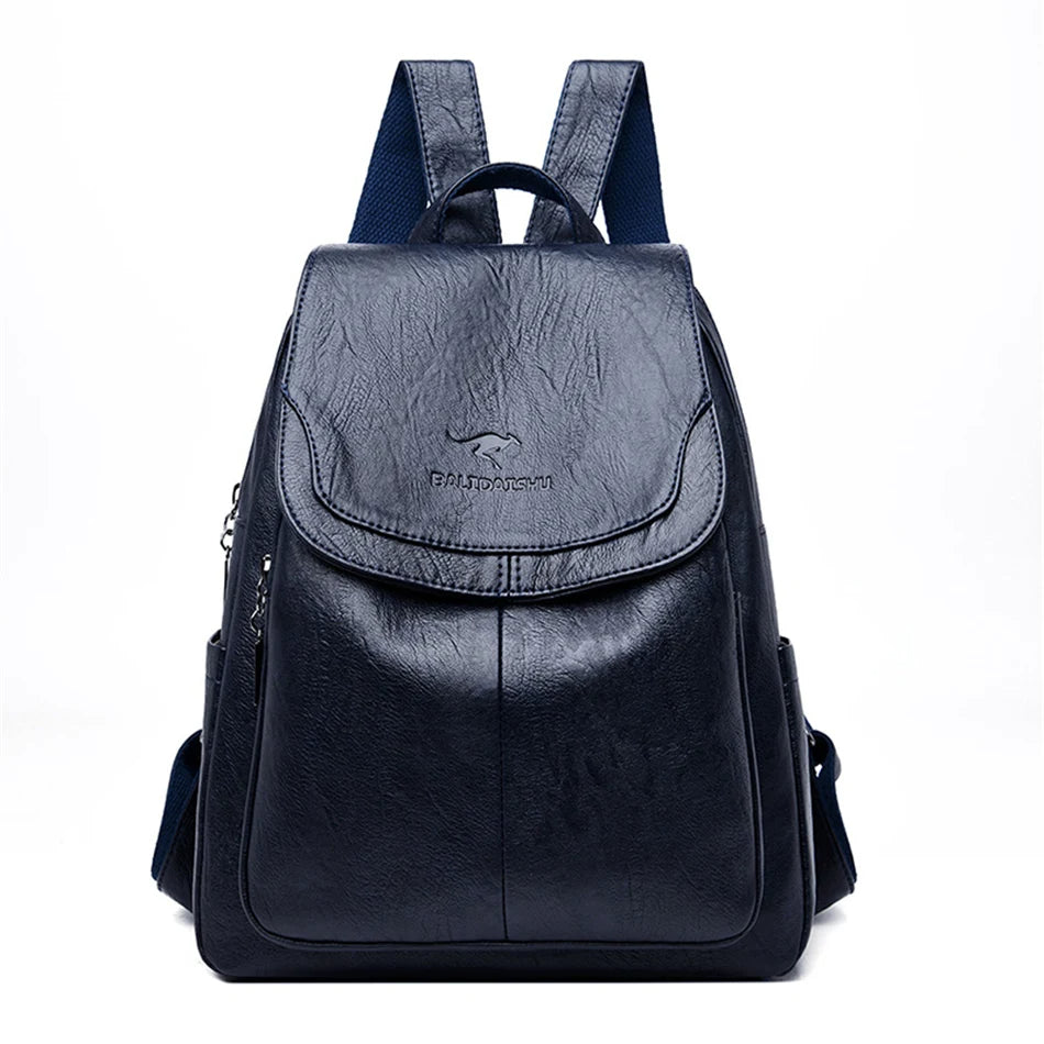 Women's - Leather Rucksack - Stylish & Practical Design - Durable & Trendy Backpack for Everyday Use