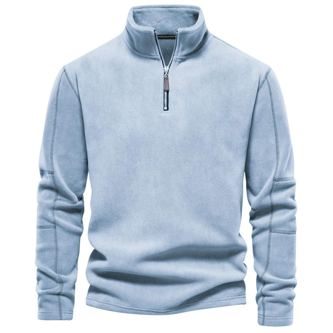 Cosy fleece pullover with zip and stand-up collar