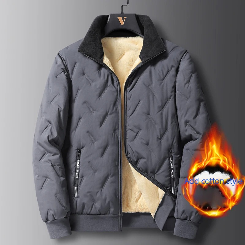 Men's quilted jacket sherpa lining