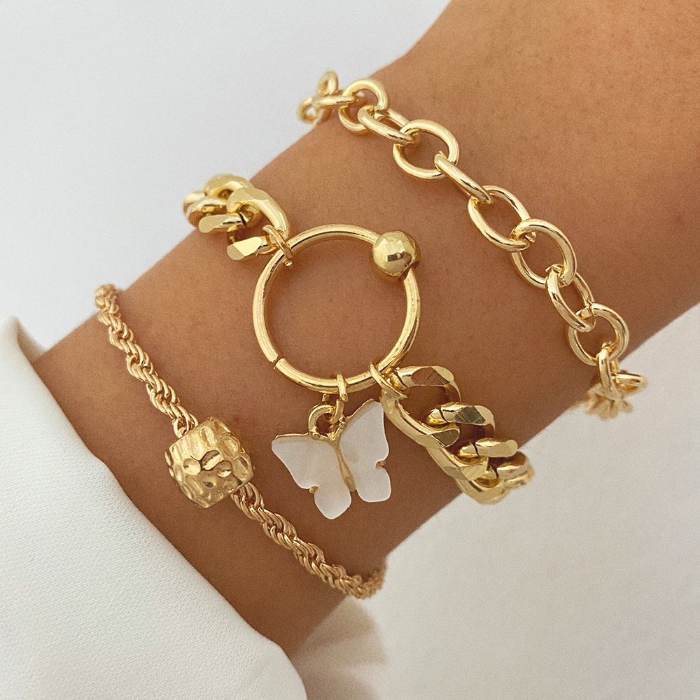 Gold bracelet set