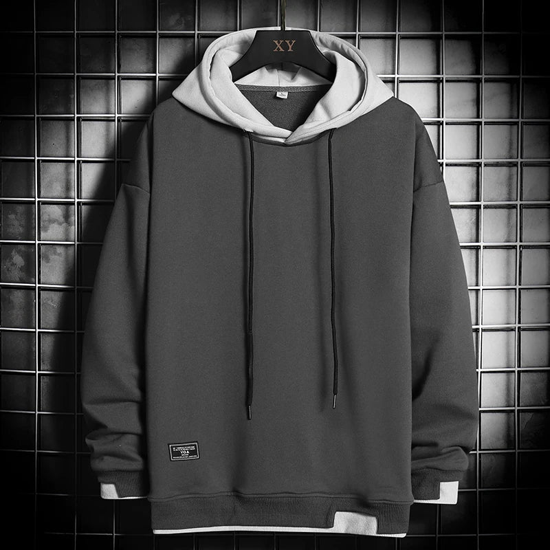 Men - Leisure Hoodie - Comfortable Cotton Blend - Stylish Casual Pullover