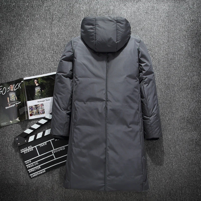 Winter jacket long cut with hood and pockets