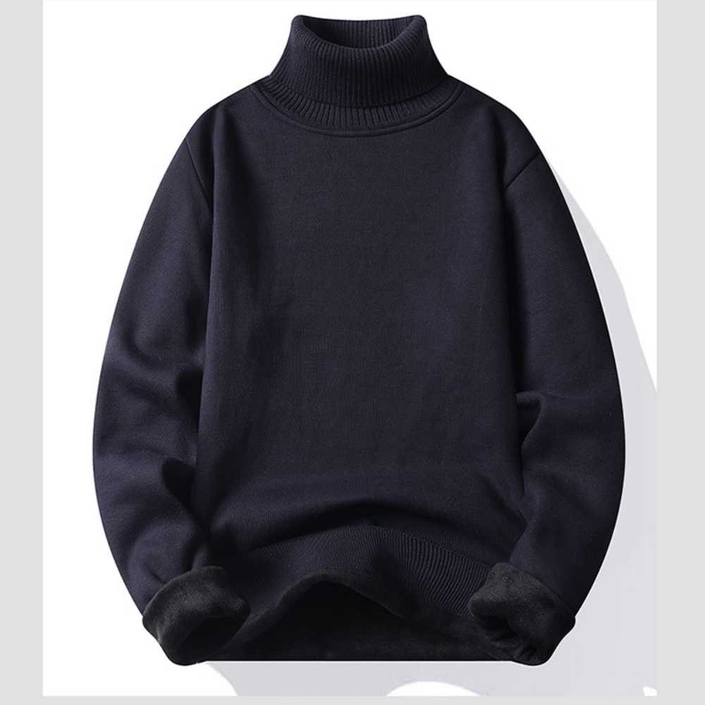 Men's lined turtleneck jumper for winter