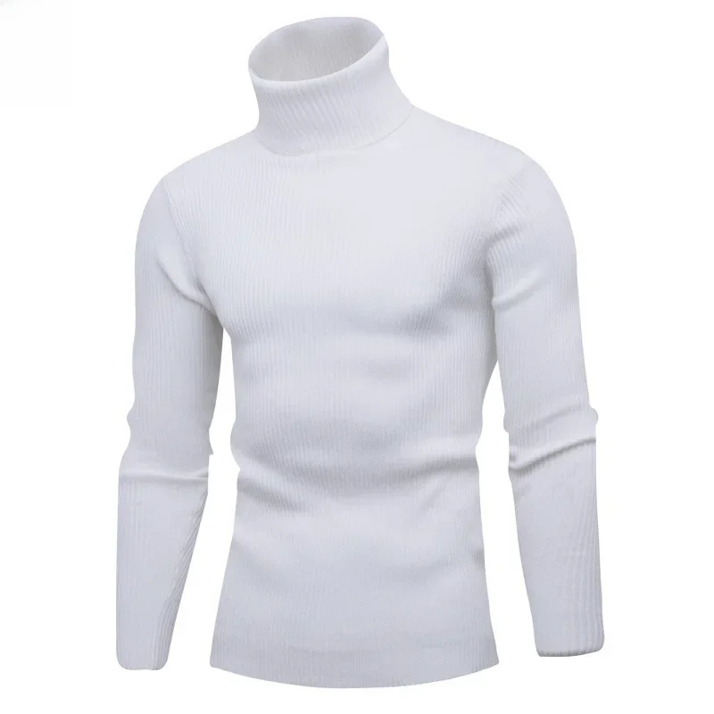 Fashionable turtleneck jumper with rib knit design