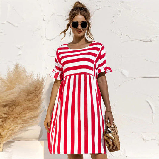 Chic Stylish striped midi dress