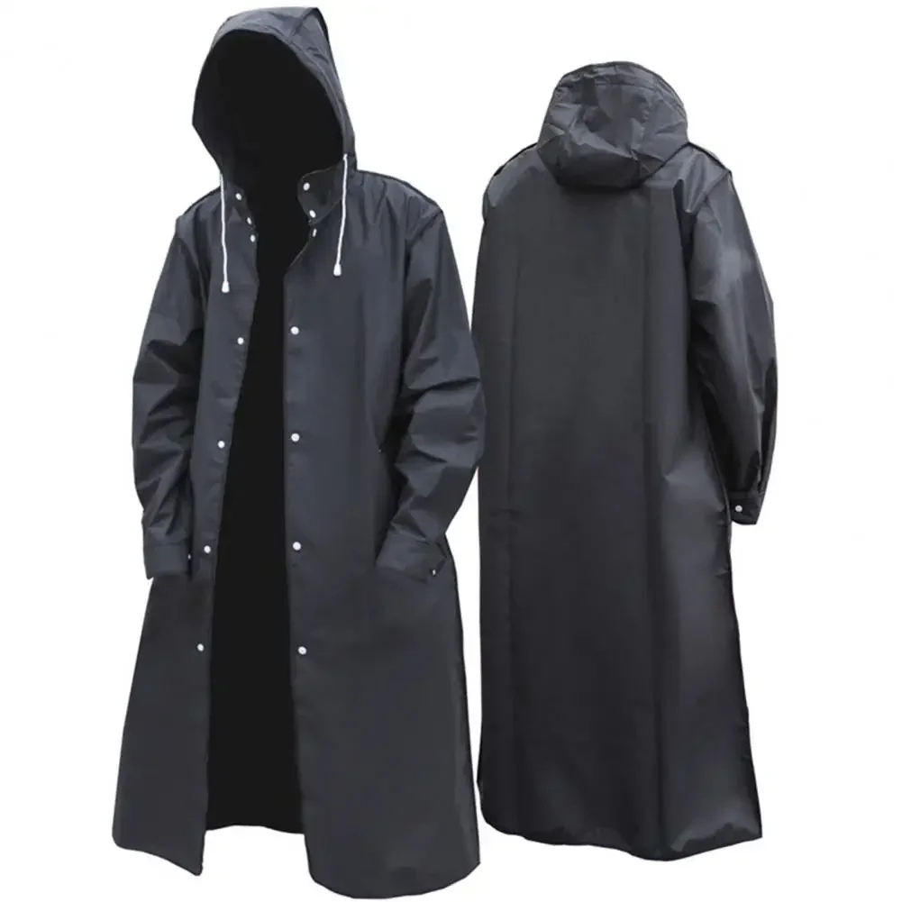 Men's mackintosh long waterproof with hood and pockets