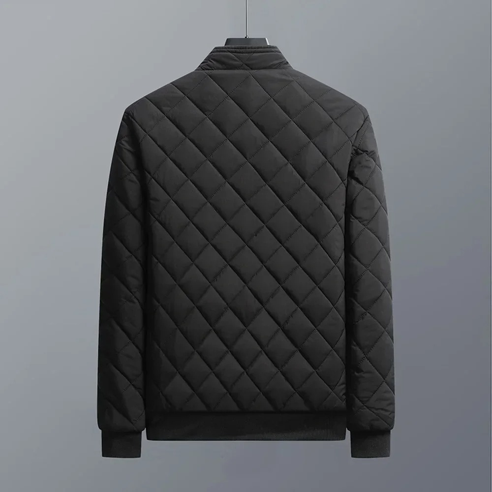 Men's quilted transition jacket with fleece lining