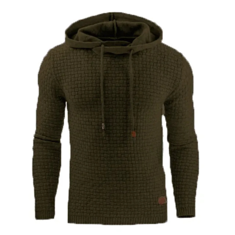 Men's structured knitted jumper with drawstring