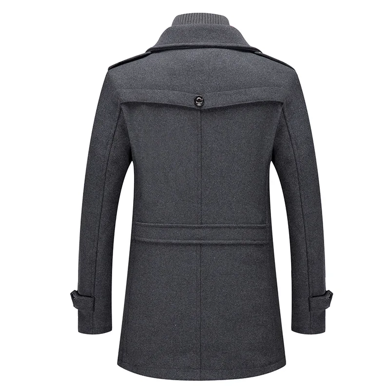 Functional wool coat with zip and pockets