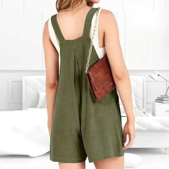 Sleeveless short overall