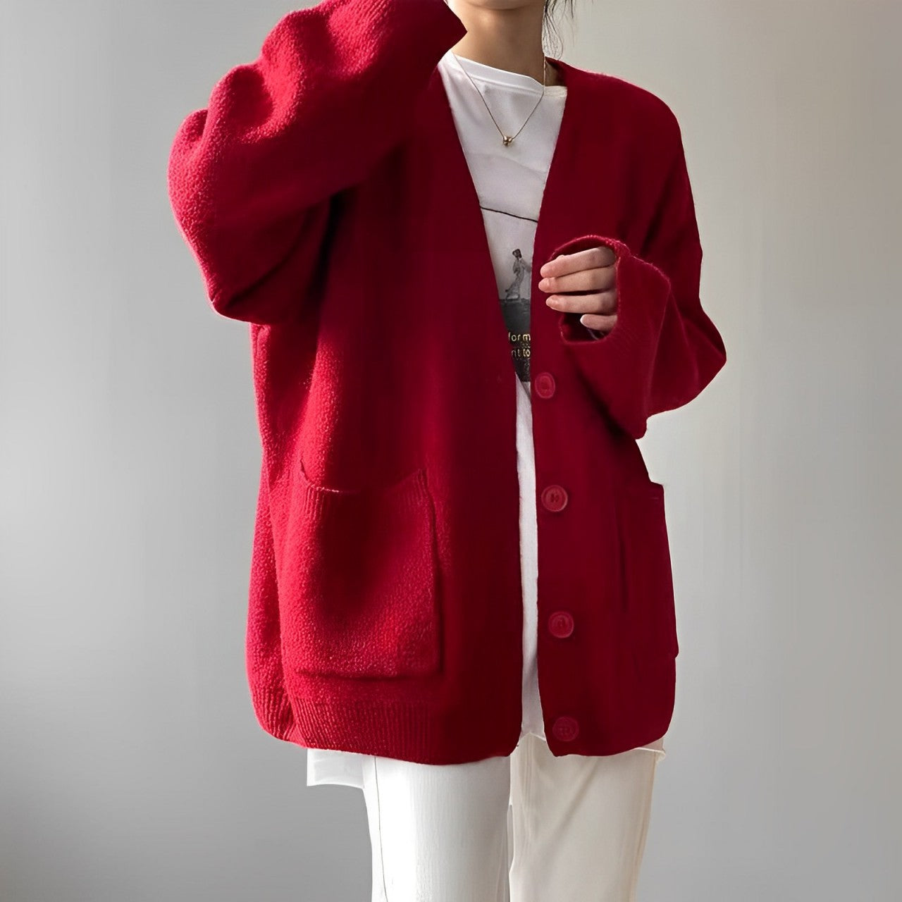 Women - Oversized Cardigan - Cozy Knitwear for Ultimate Comfort and Warmth - Stylish Jumper