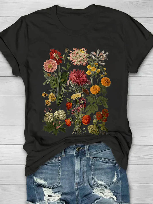 Vintage floral print ladies T-shirt