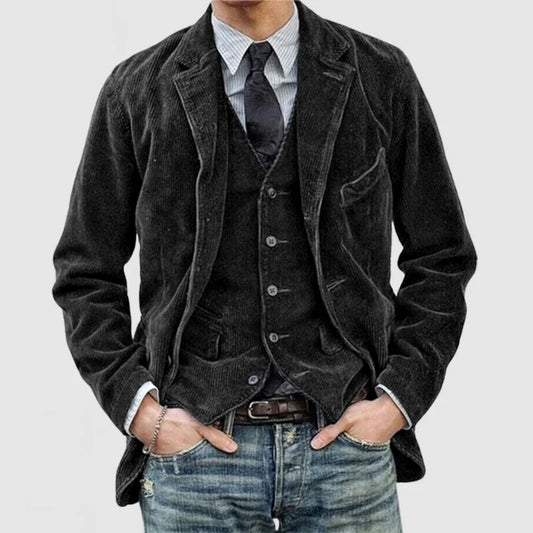 Vintage corduroy lapel jacket for men