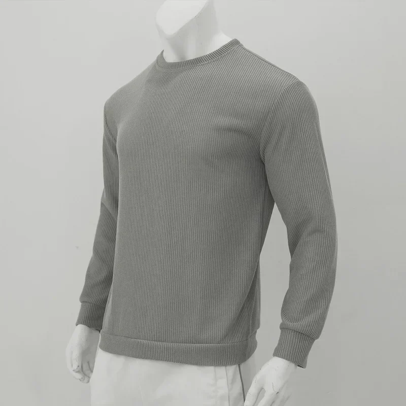 Textured round neck men's jumper for casual street style