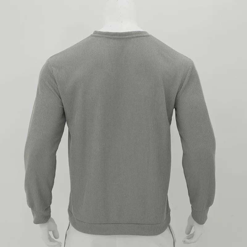 Textured round neck men's jumper for casual street style