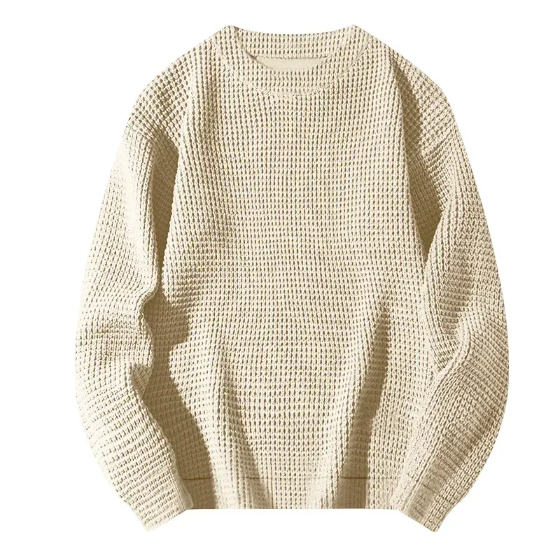 Textured round neck men's jumper for casual street style