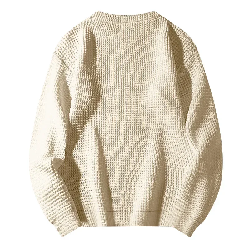 Textured round neck men's jumper for casual street style