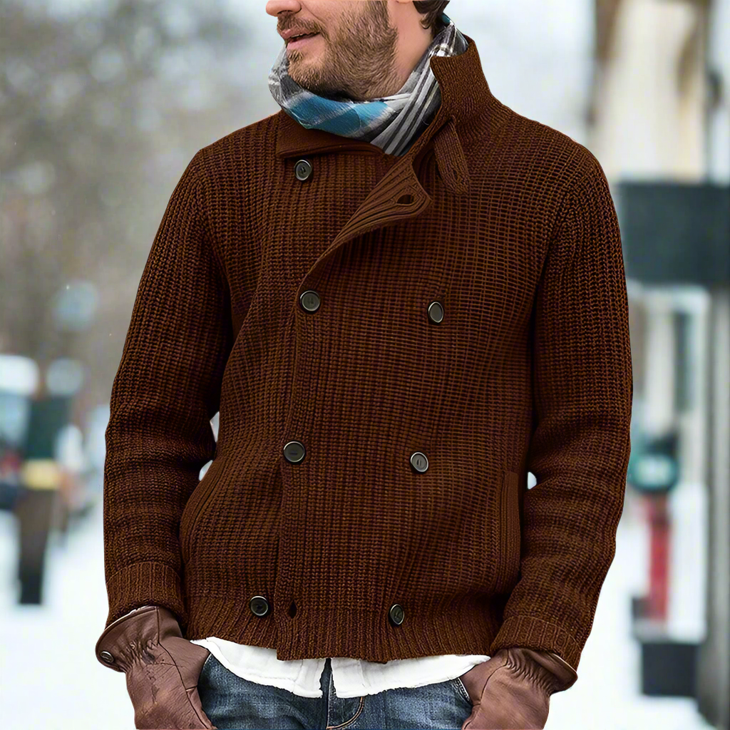 Men - Cardigan Jumper - Cozy Loose Knit - Vintage Style Knitwear for Fashion & Comfort