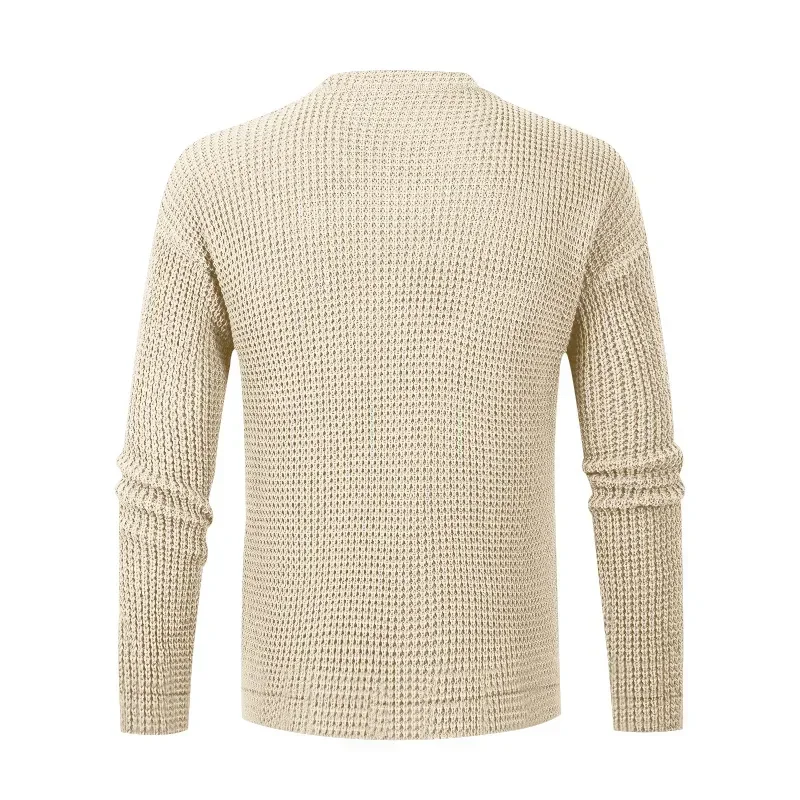 Textured round neck men's jumper for casual street style