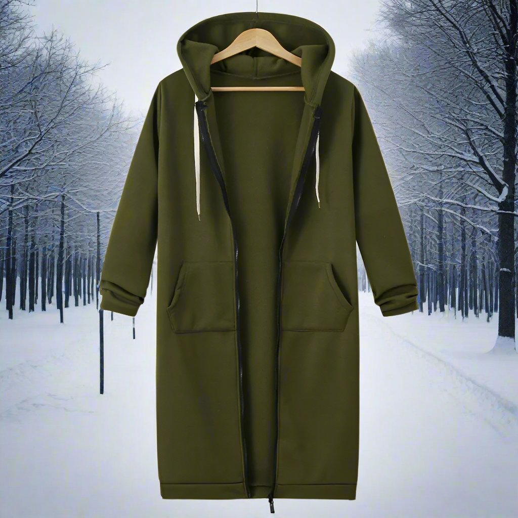 Women - Hooded Jacket - Drawstring Closure - Stylish and Comfortable Outerwear