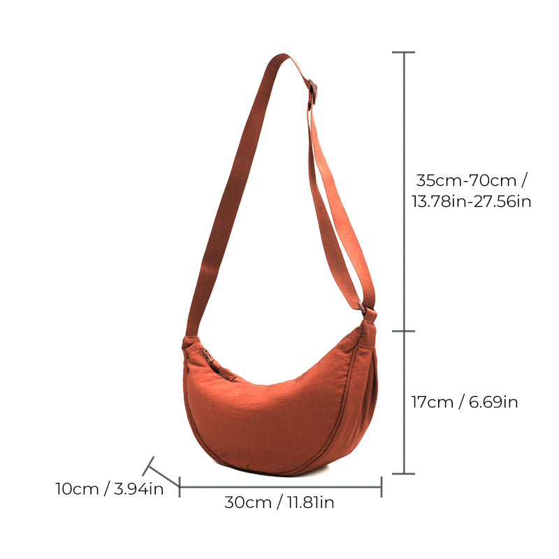 Crescent shaped bag