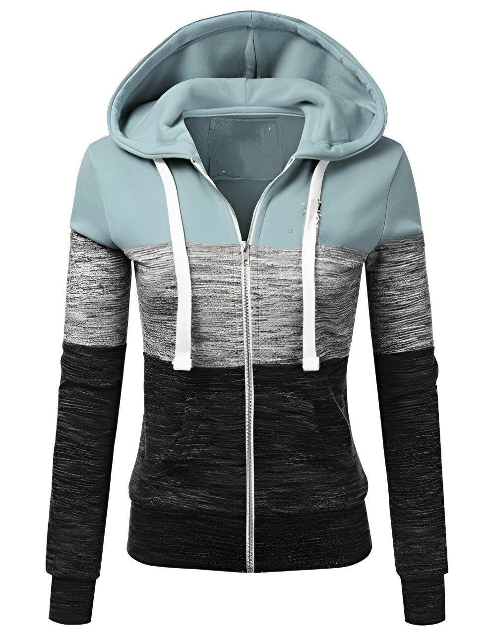 Women - Hoodie - Soft Striped Fabric with Zip Fastening - Stylish & Comfortable Outerwear