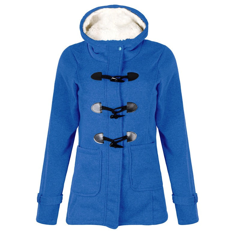 Women - Long Winter Trench Coat - Hooded & Warm - Stylish Outerwear for Cold Weather