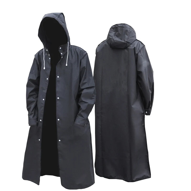 Men's mackintosh long waterproof with adjustable hood