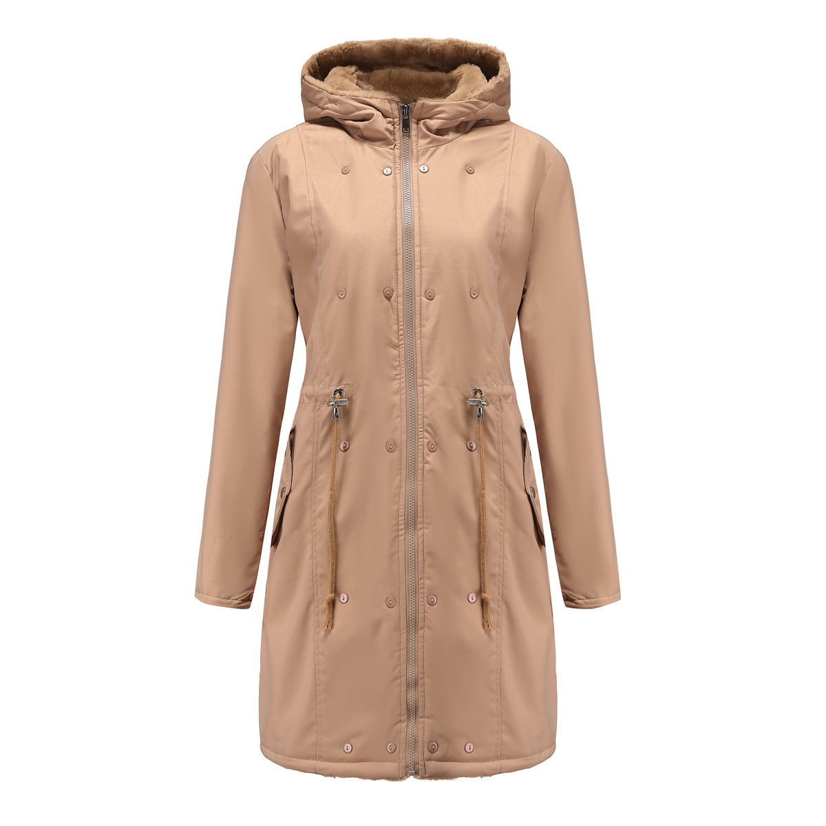 Women - Winter Parka - Detachable Fur Hood - Stylish Warm Outerwear for Cold Weather