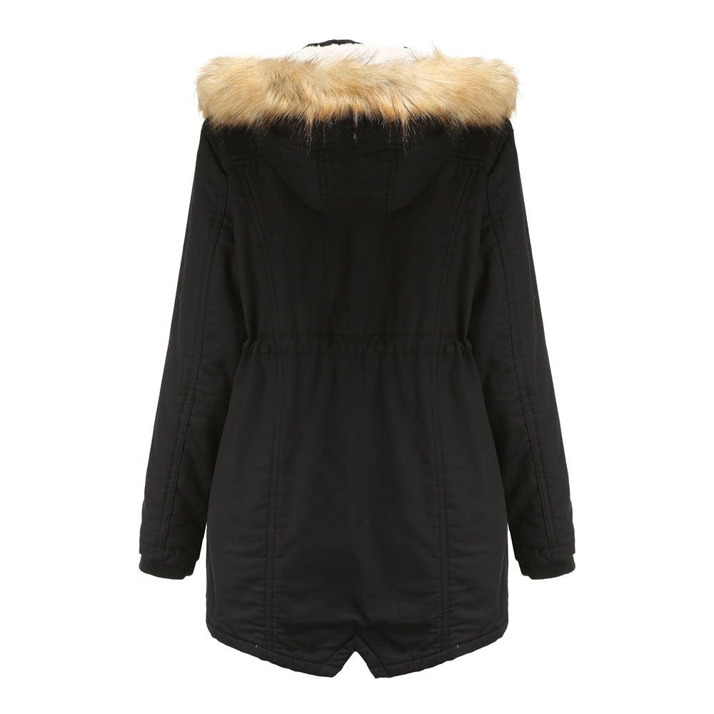 Women - Winter Jacket - Detachable Fur Hood - Cozy & Stylish Cold Weather Outerwear