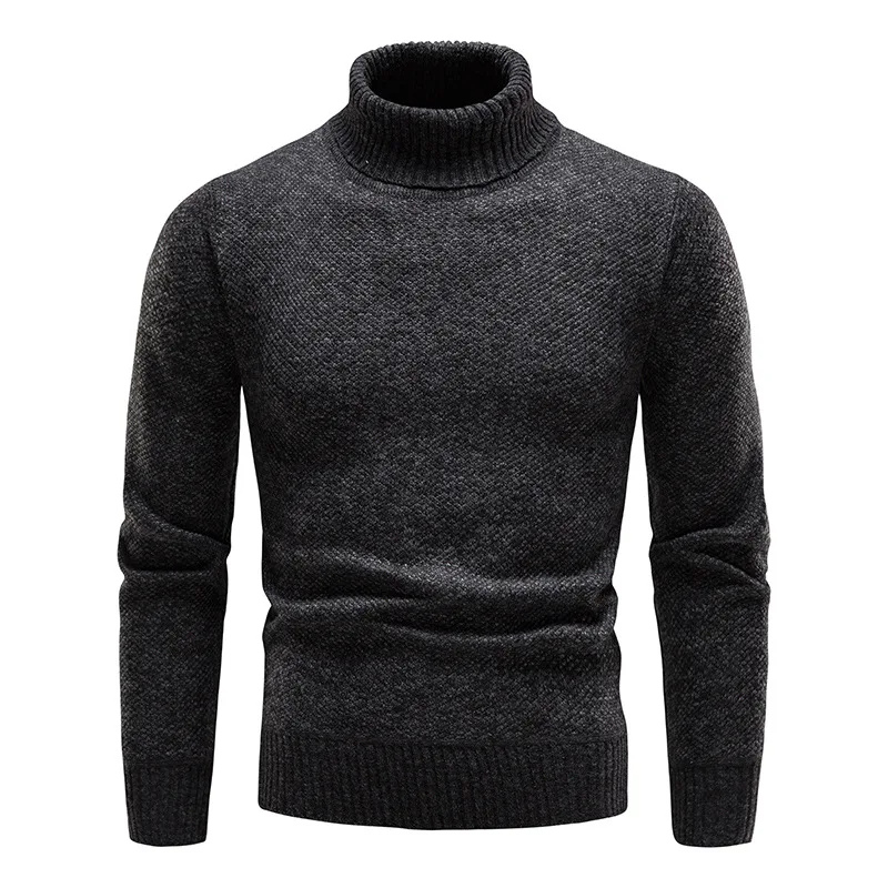 Warm turtleneck jumper with melange effect