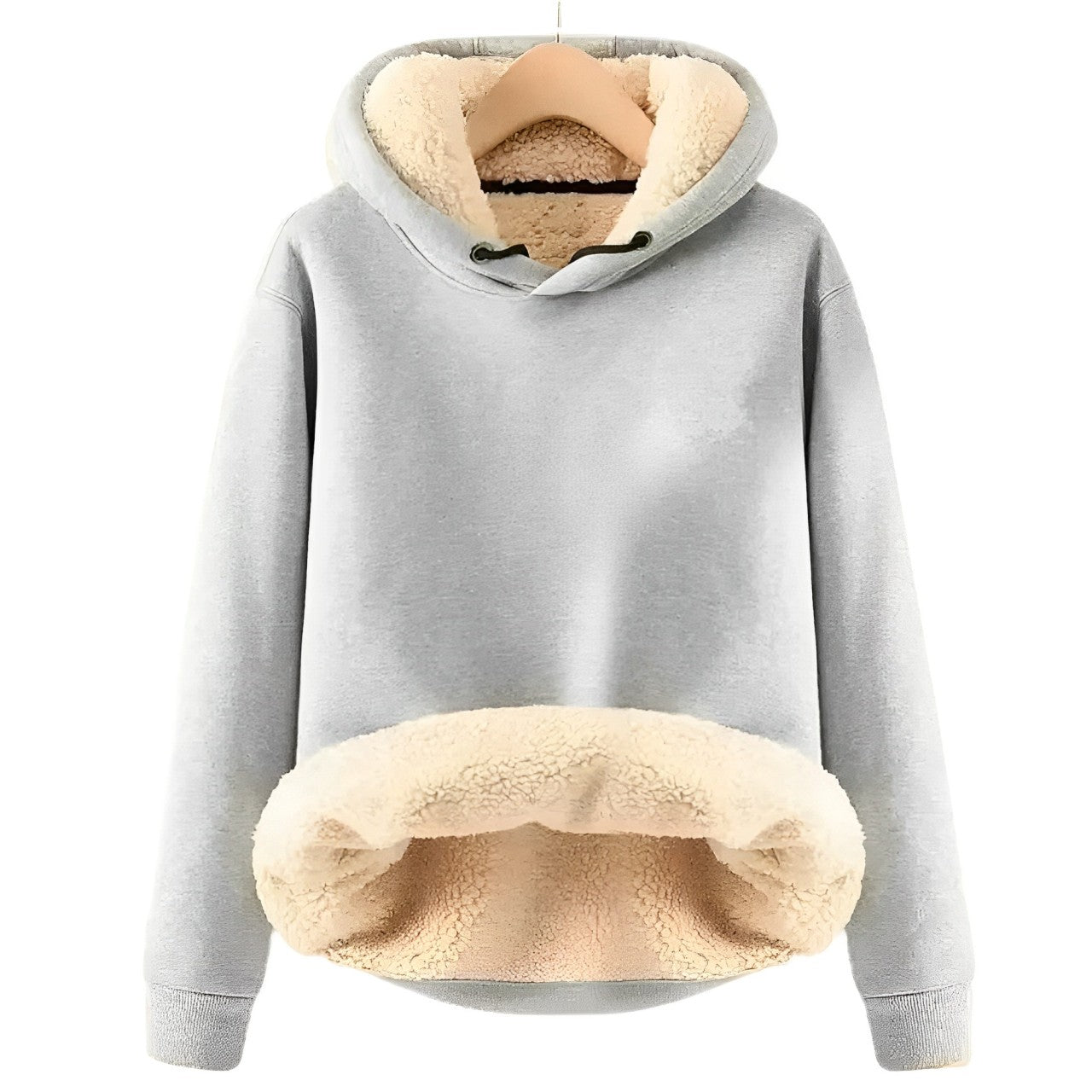 Fluffy sherpa fleece jacket with hood