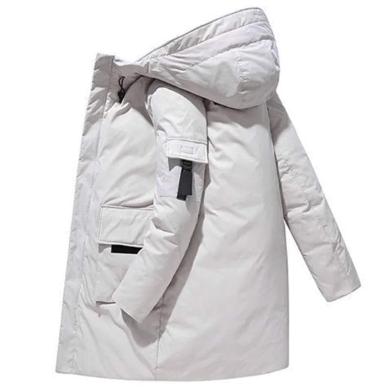 Men's parka winter jacket with hood and several pockets