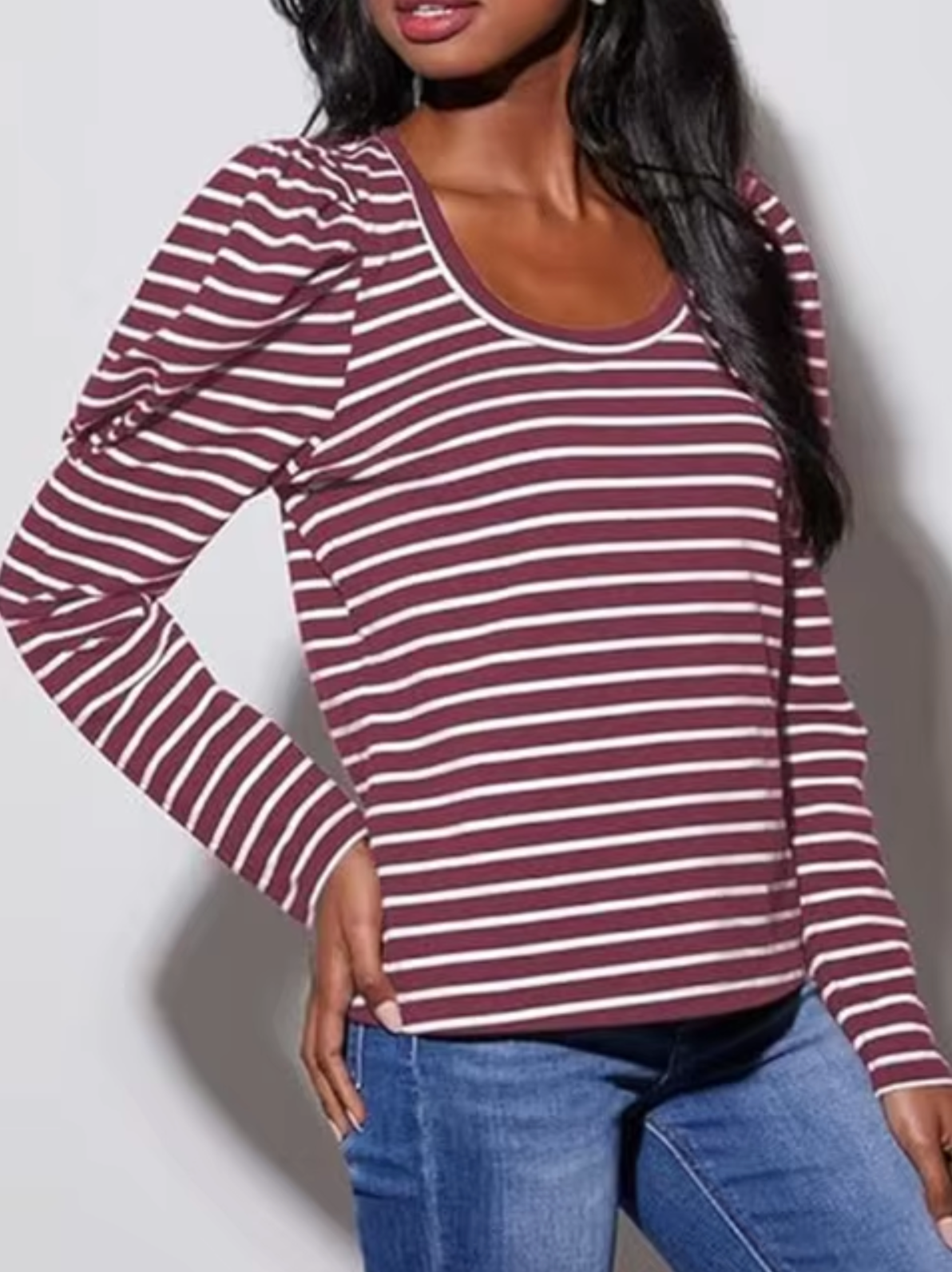 Pullover jumper with puff sleeves and long sleeves