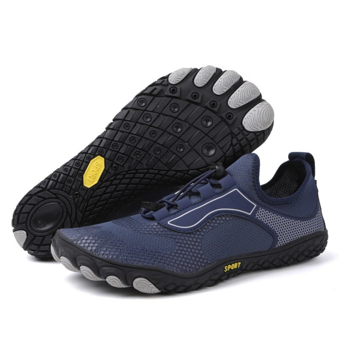 Plus size rubber bottom swimming barefoot shoes mens