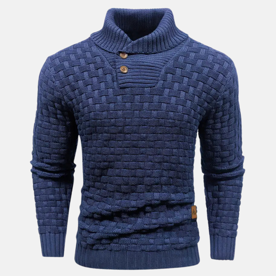 Men - Knitted Jumper - Comfortable Blue Sweater - Stylish Knitwear for Every Occasion