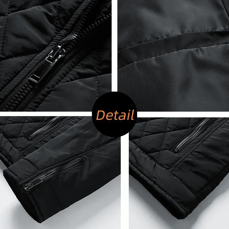 Men's quilted diamond pattern jacket