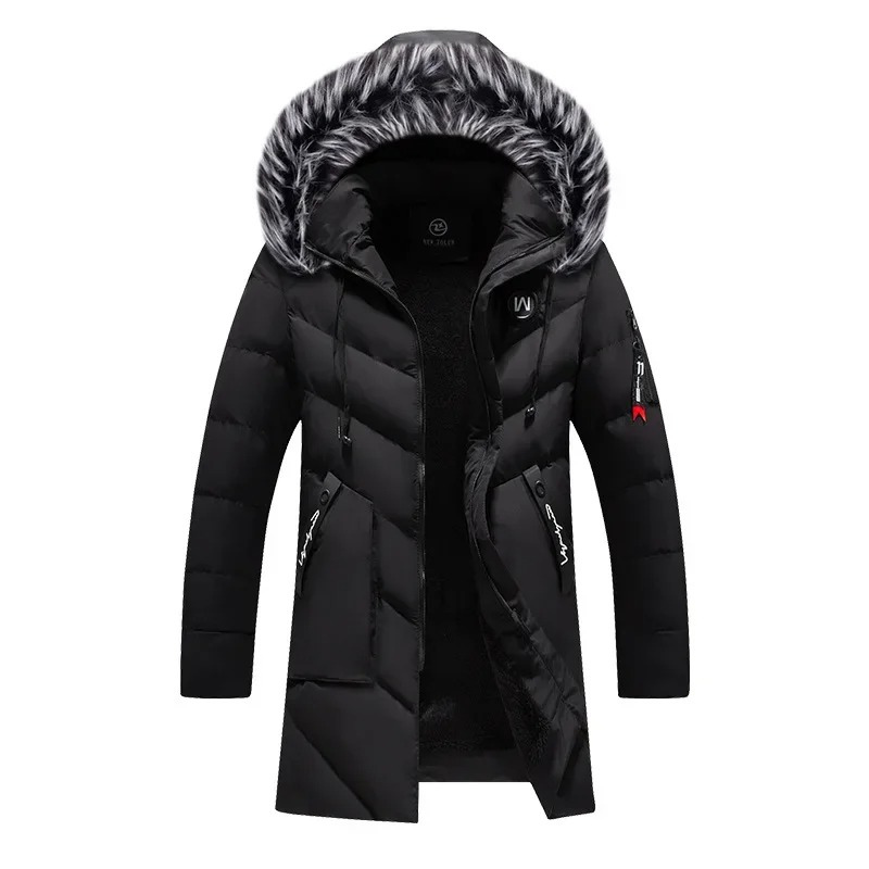 Men's Parka Winter Jacket With Detachable Hood And Zip Pockets