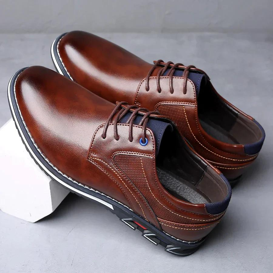 Elegant men's business shoes with laces and non-slip sole