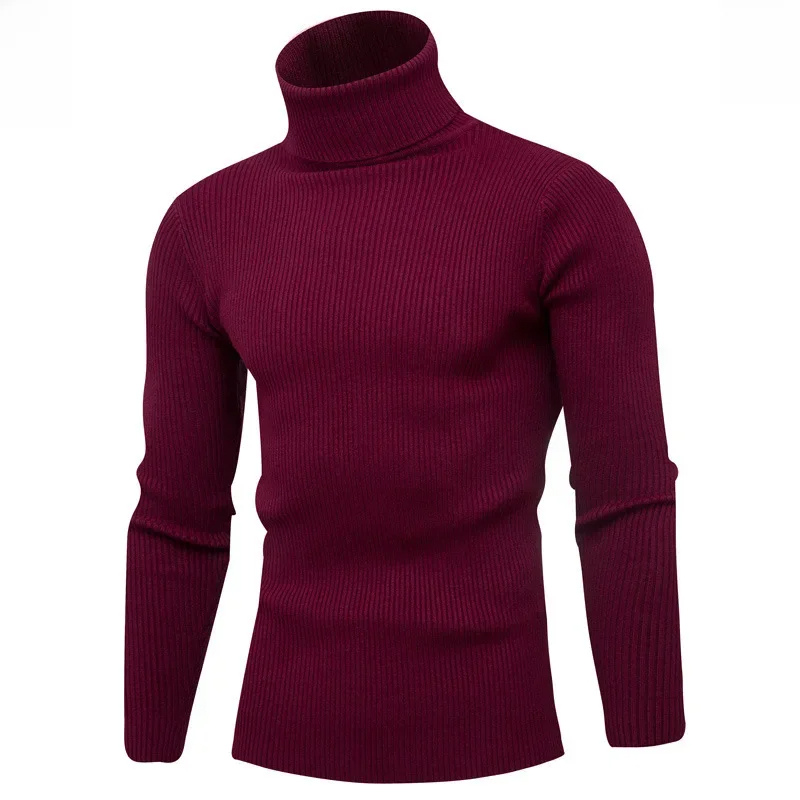 Fashionable turtleneck jumper with rib knit design