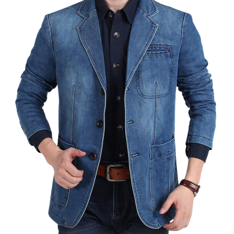 Men's denim blazer jacket