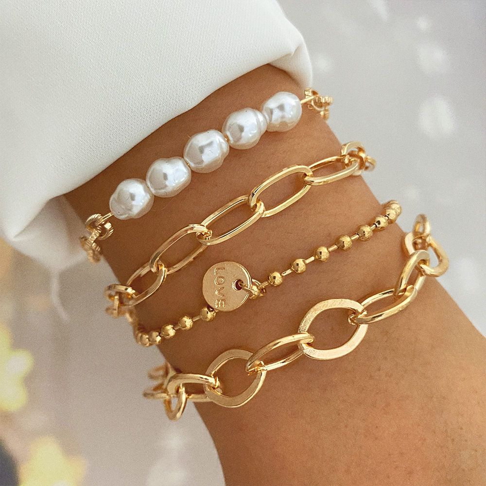 Gold bracelet set