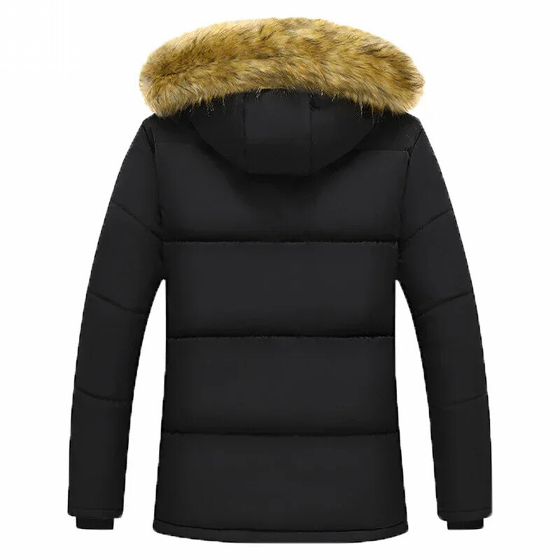 Jacket with fur hood and fleece lining