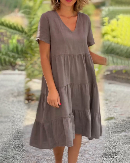 Cotton layered dress for relaxed days